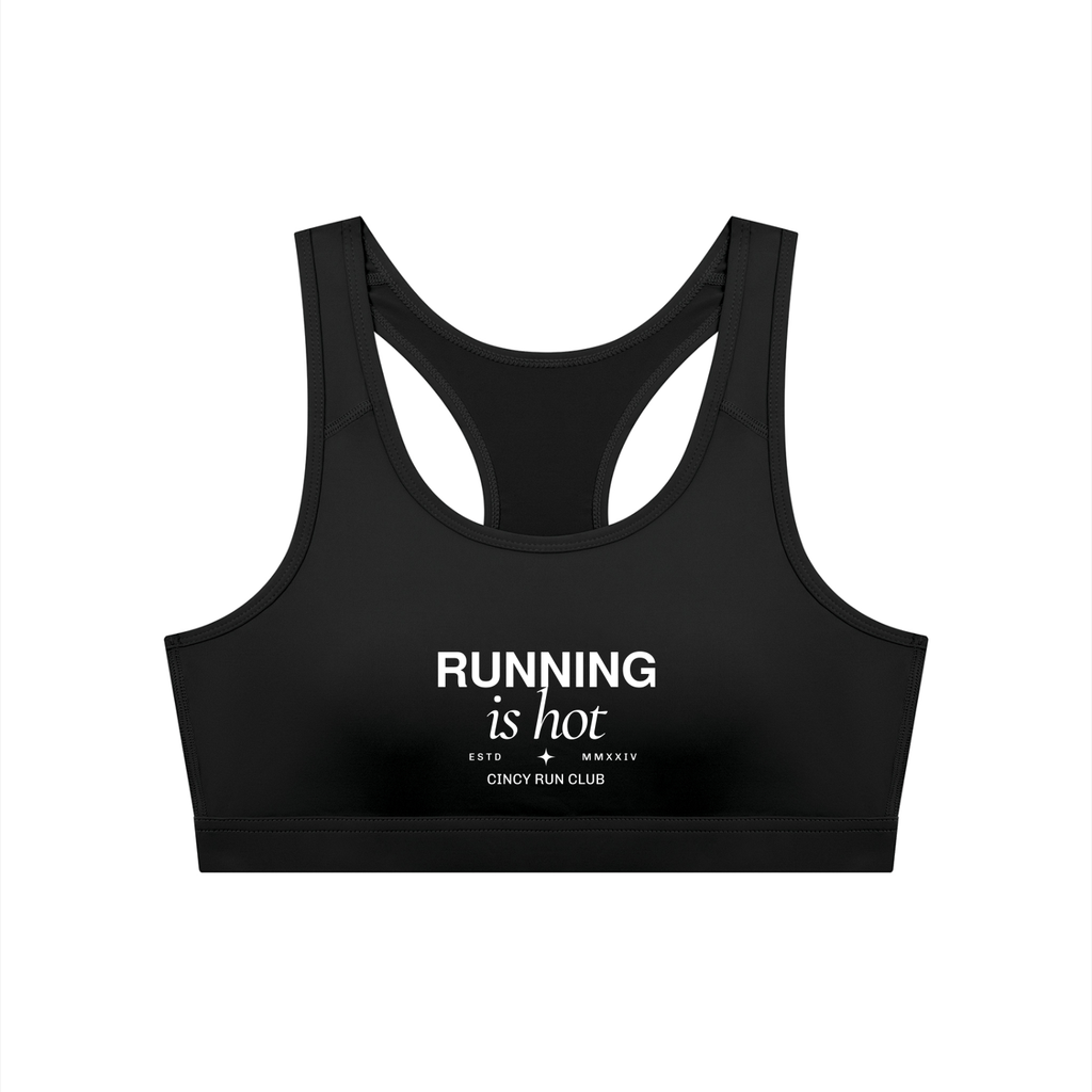 RUNNING IS HOT Cropped Sports Bra