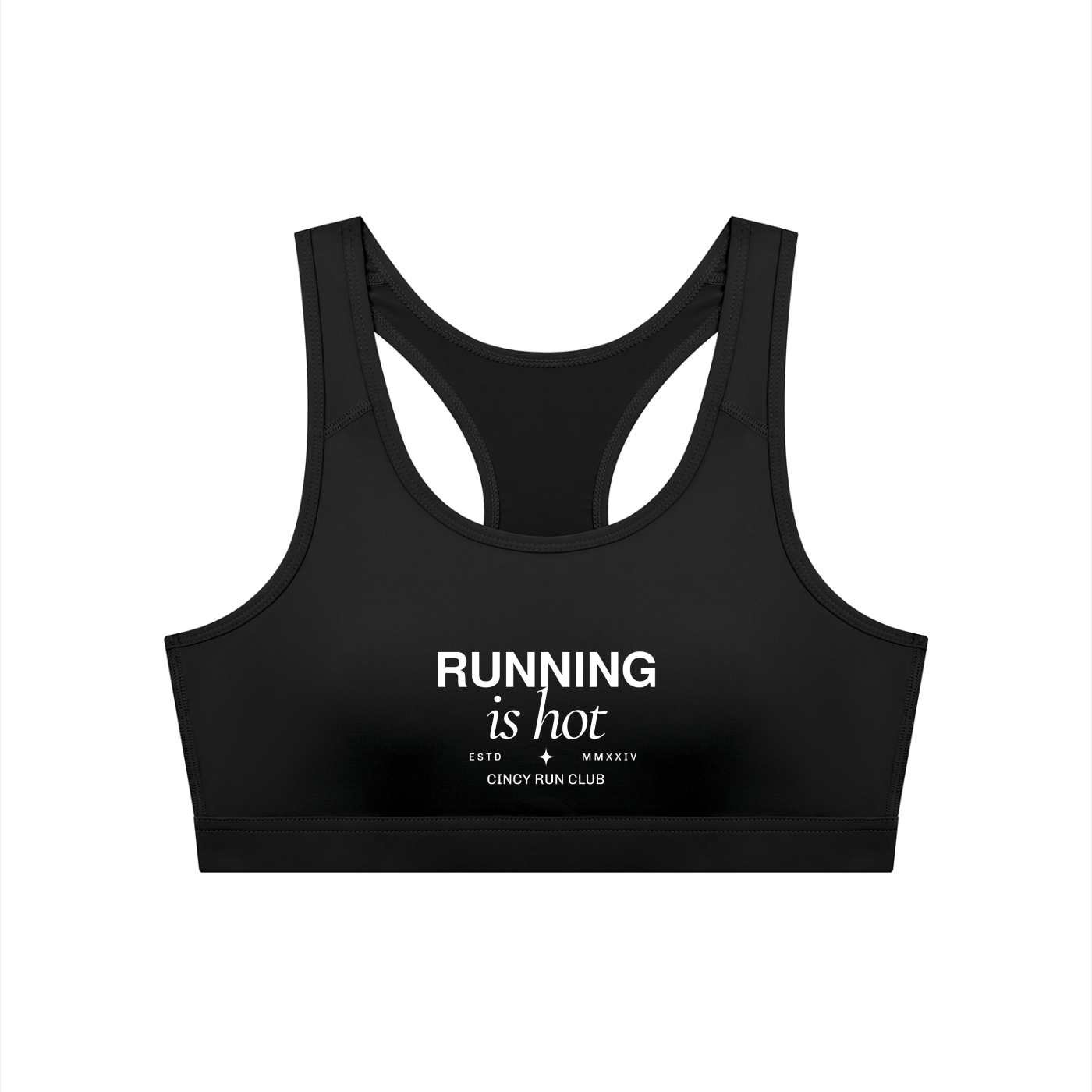 RUNNING IS HOT Cropped Sports Bra