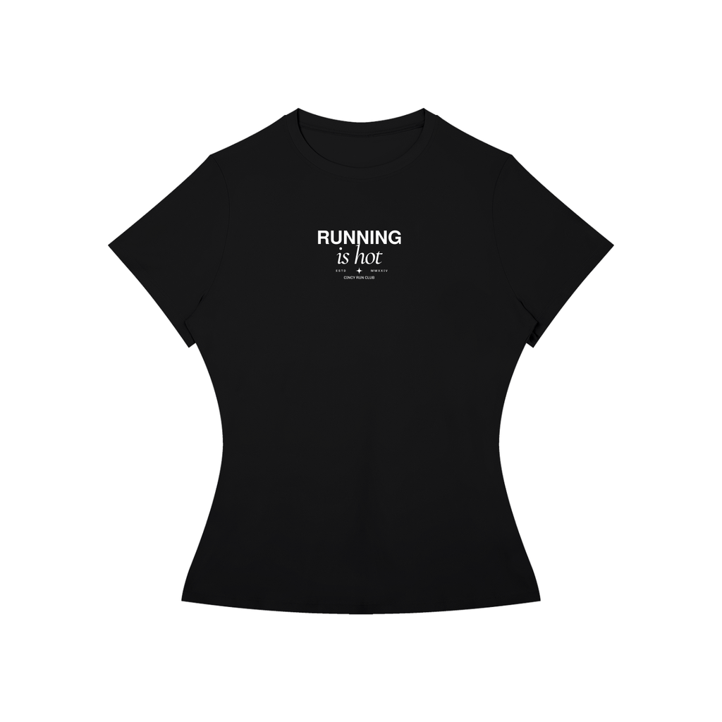 RUNNNING IS HOT Women's Fitted Tee